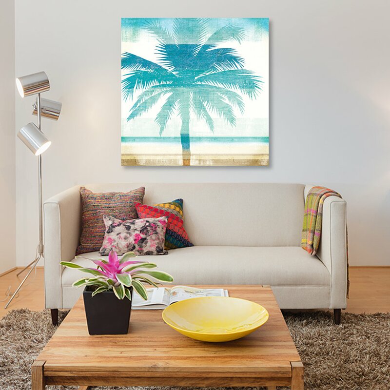 26" H x 26" W x 1.5" D Beachscape Palms II by Michael Mullan - Wrapped Canvas Gallery-Wrapped Canvas Giclée KB289