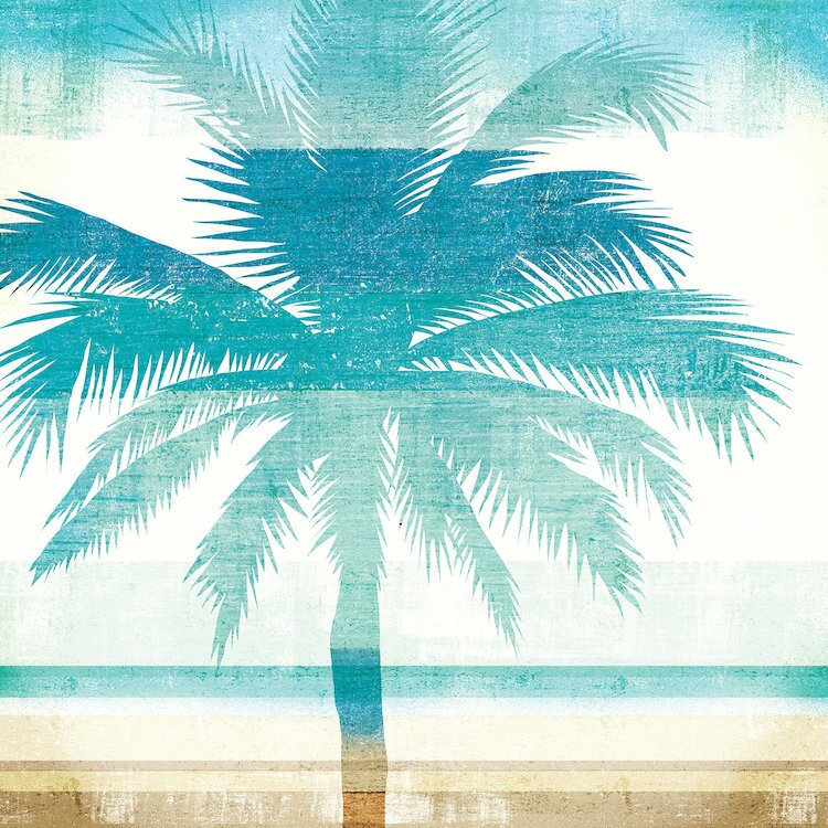26" H x 26" W x 1.5" D Beachscape Palms II by Michael Mullan - Wrapped Canvas Gallery-Wrapped Canvas Giclée KB289