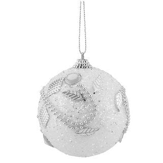 Beaded and Glittered Shatterproof Christmas Ball Ornaments (Set of 3) SHS106