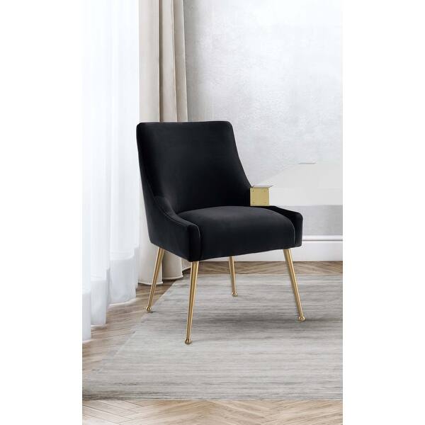 Beatrix Velvet Side Chair, Black/Gold **Single Chair** (#K5418)