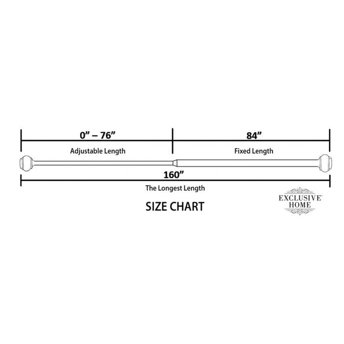 Beaudin Outdoor Single Curtain Rod, Matte Silver - 84" to 160" (#K5762)