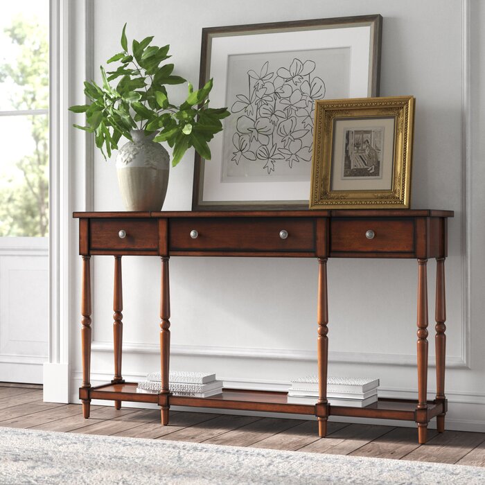 Beaumont 60" Console Table, Antique Mahogany (#K5320)