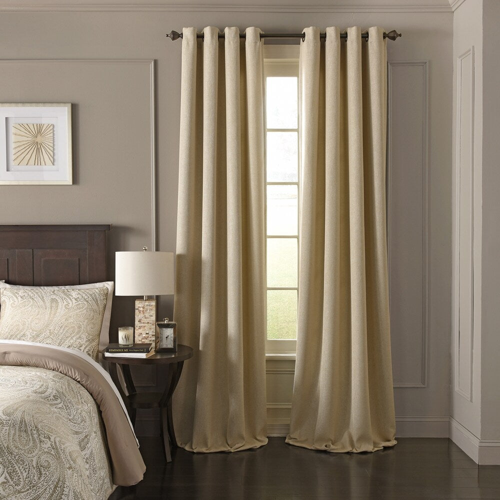 Beautyrest Arlette Blackout Window Curtain - 108 Inches - Crème Brulee (Set of 2)