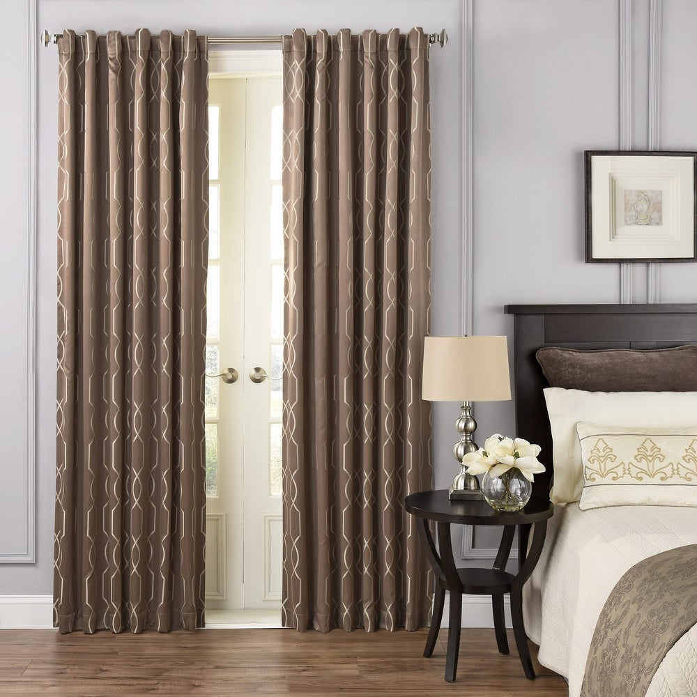Beautyrest Yvon Blackout Window Curtain Panel - 52X95 - 108 Inches - Dark Mushroom, B89-LC332