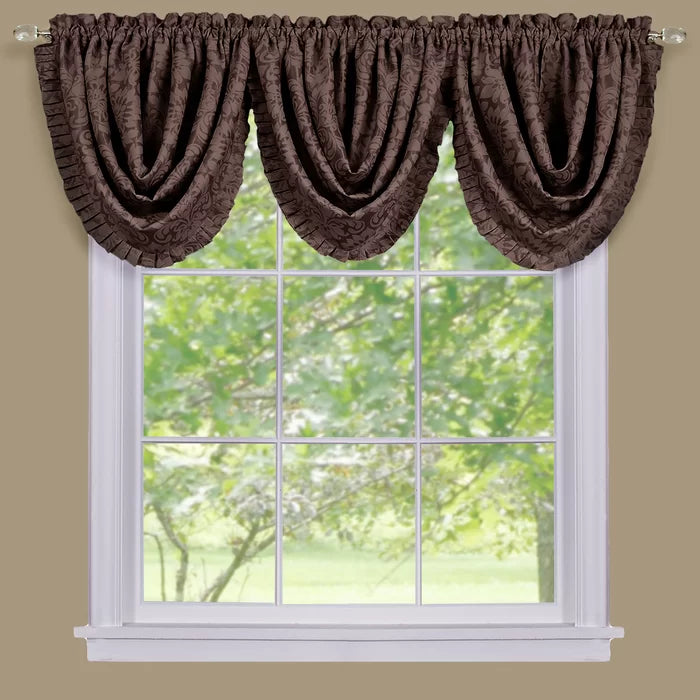 Beauvale Damask Balloon 48'' Window Valance, (Set of 3)