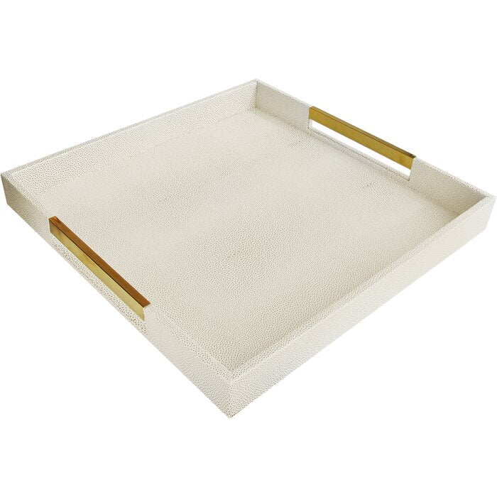 Beck 18" Coffee Table Tray, Champagne with Gold Handles (#K5208)