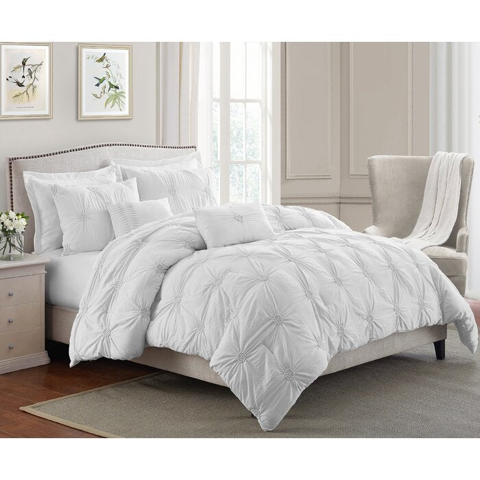 Beckman Luxurious Comforter Set, White - King/California King (#K5371)
