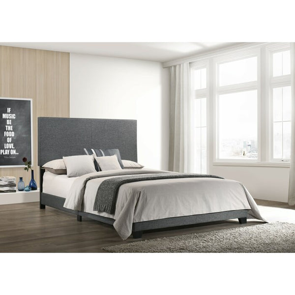 Beckville Upholstered Low Profile Standard Bed Dark Gray Queen