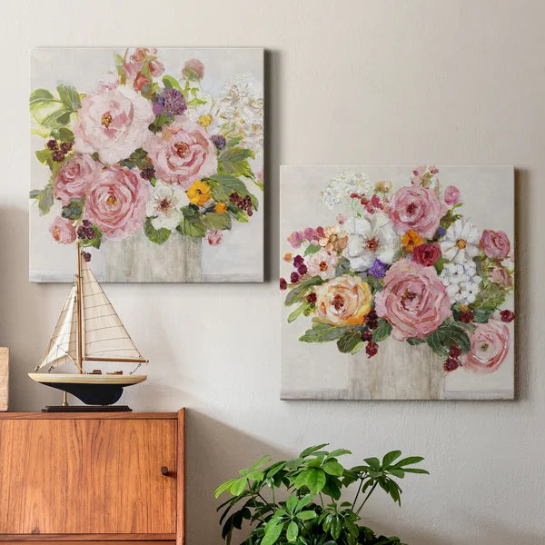 Becoming Blush I - 2 Piece Wrapped Canvas Print 16"Hx16"Wx2"D
