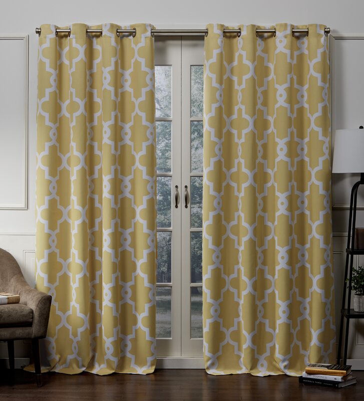 Bedelia Geometric Room Darkening Curtain Panels - #TM27