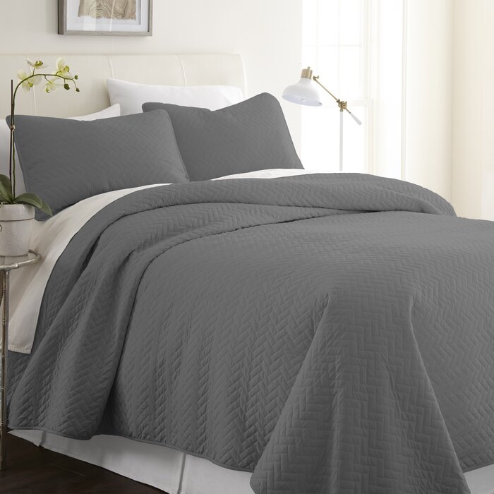 Glennville Coverlet Set, Gray - Queen (#K1079)