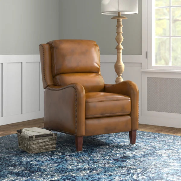 Beecher 28.75'' Wide Genuine Leather Manual Club Recliner