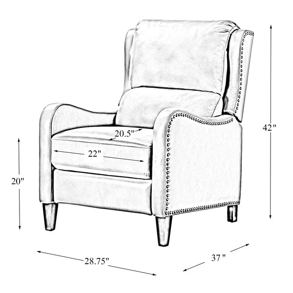 Beecher 28.75'' Wide Genuine Leather Manual Club Recliner