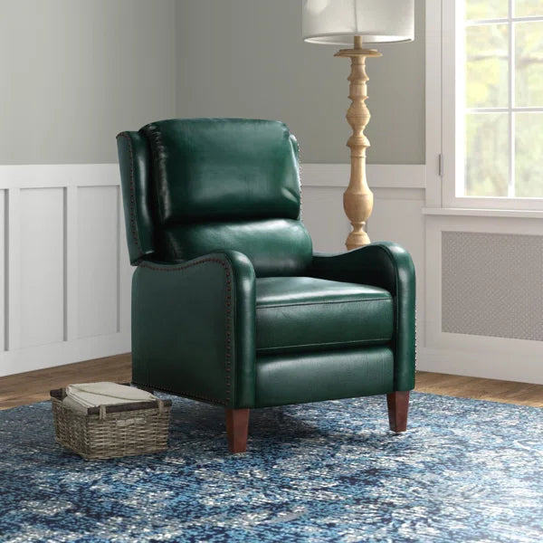 Beecher 28.75'' Wide Genuine Leather Manual Club Recliner