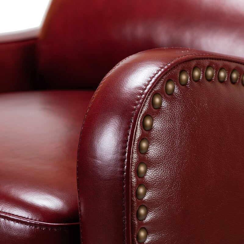 Beecher 28.75'' Wide Genuine Leather Manual Club Recliner