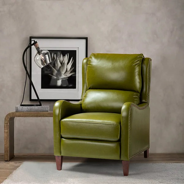Beecher 28.75'' Wide Genuine Leather Manual Club Recliner
