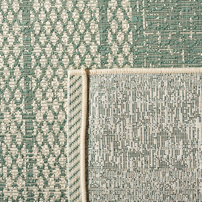 Beedle Striped Indoor / Outdoor Area Rug in Beige/Dark Green, Runner 2'3" x 8'