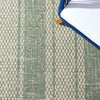Beedle Striped Indoor / Outdoor Area Rug in Beige/Dark Green, Runner 2'3
