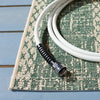 Beedle Striped Indoor / Outdoor Area Rug in Beige/Dark Green, Rectangle 5'3