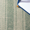 Beedle Striped Indoor / Outdoor Area Rug in Beige/Dark Green, Rectangle 5'3