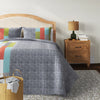 Beehler Orange/Blue/Green/Gray 100% Cotton 320 TC Reversible Modern & Contemporary Quilt Set, Full/Queen