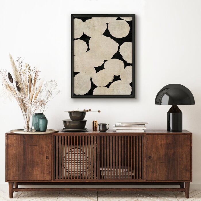 24" H x 18" W x 1.5" D Beige And Black by Chaos & Wonder Design - Picture Frame Print on MDF