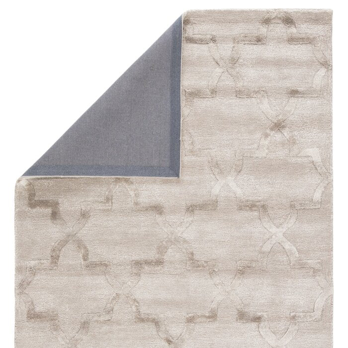 2 'x 3' Avery Geometric Handmade Gray/Beige Area Rug# LX4324