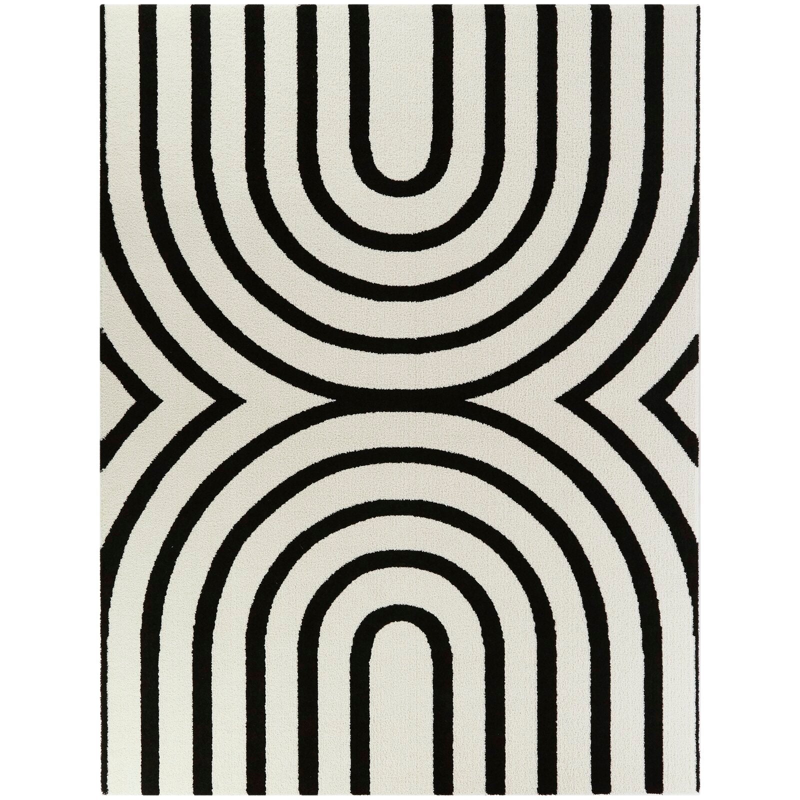 Papke Geometric Black/Beige Area Rug s rug154