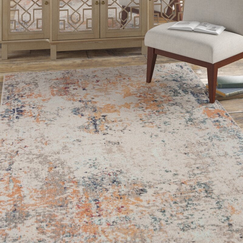 Abstract Gray/Beige Area Rug KRUG129