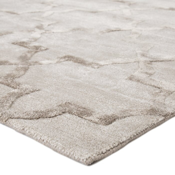 2 'x 3' Avery Geometric Handmade Gray/Beige Area Rug# LX4324
