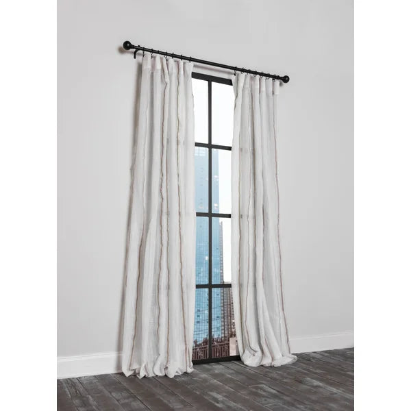 Belanna Ariele Striped Semi-Sheer Rod Pocket Single Curtain Panel 54" x 96"