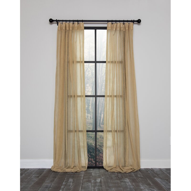 Belarmino Amalie Solid Semi-Sheer Rod Pocket Single Curtain Panel, Set of 2, B128-DS587