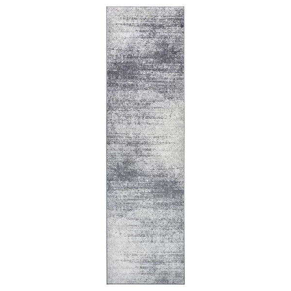Belden Abstract Area Rug in Gray/White runner 2'x7'