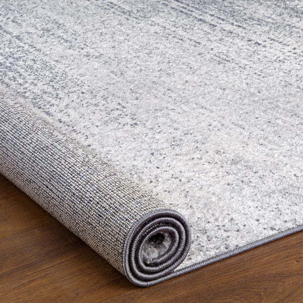 Belden Abstract Area Rug in Gray/White runner 2'x7'