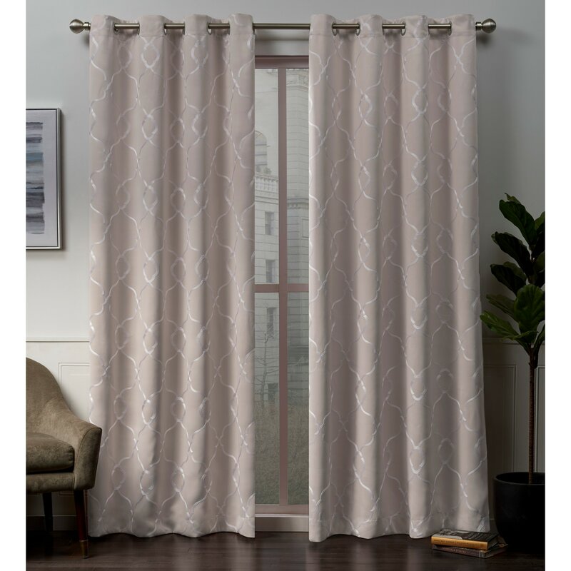 Belew Geometric Blackout Thermal Grommet Curtain Panels (Set of 2) #CR1180