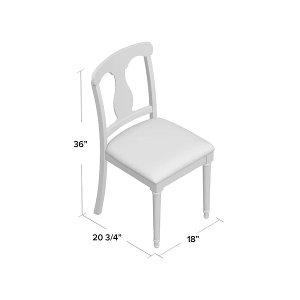 Belfort Side Chair in Beige/Wire Brushed White