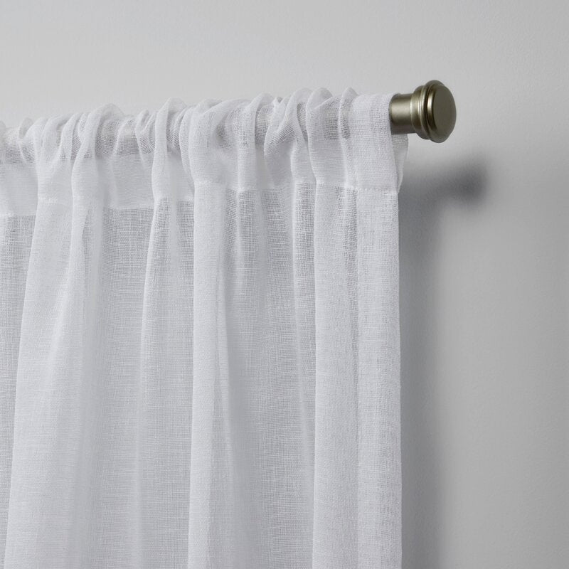 Belfry Solid Color Sheer Rod Pocket Curtain Panels (Set of 2) RA162