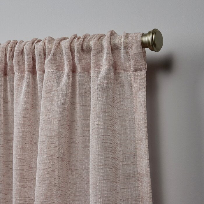Belfry Solid Color Sheer Rod Pocket Curtain Panels (Set of 2) BLUSH  EE289