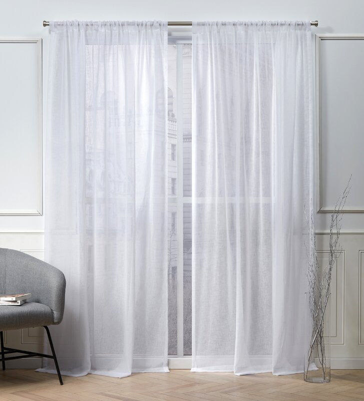Belfry Solid Color Sheer Rod Pocket Curtain Panels 50x84 SS392
