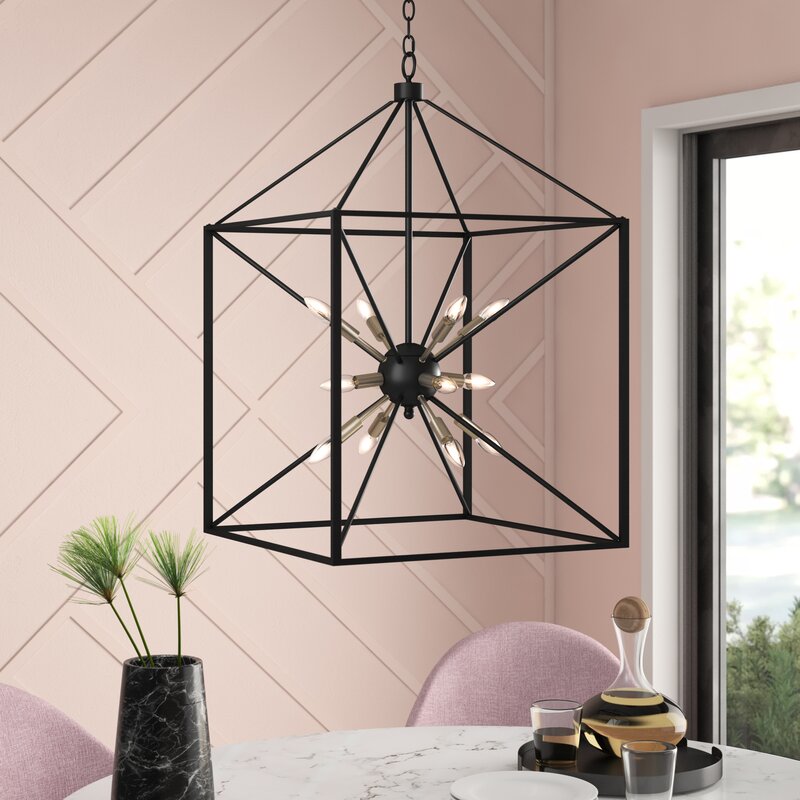 Belisle 12 - Light Lantern Square Pendant SHB360