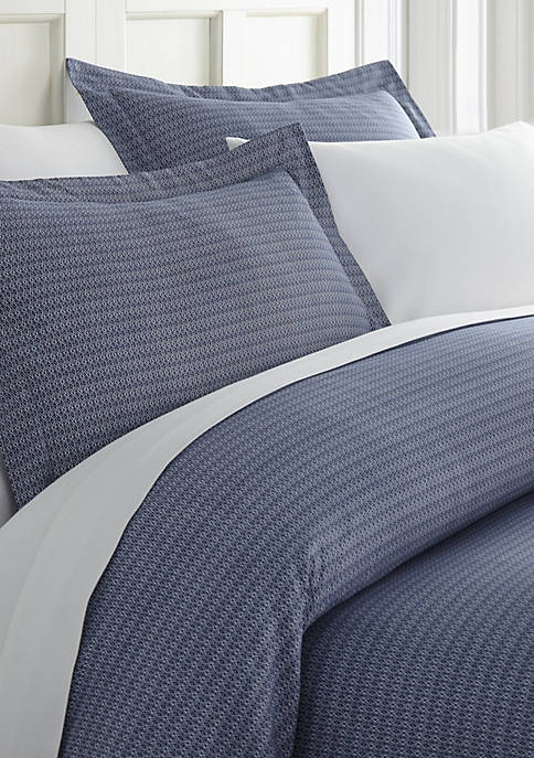 Blue Diamond Pattern 3 Piece Duvet Cover Set (King/ CA King Size) TRK-104