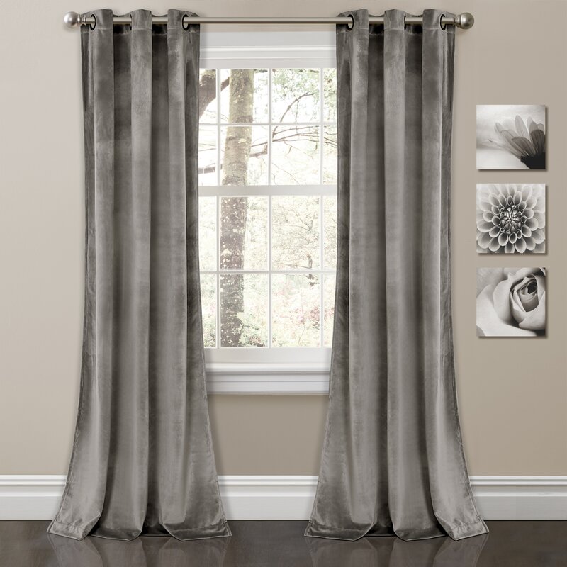 Belknap Solid Room Darkening Grommet Curtain Panels (Set of 2) ss621