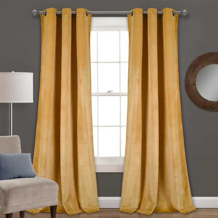 Belknap Velvet Room Darkening Curtain Pair (Set of 2)