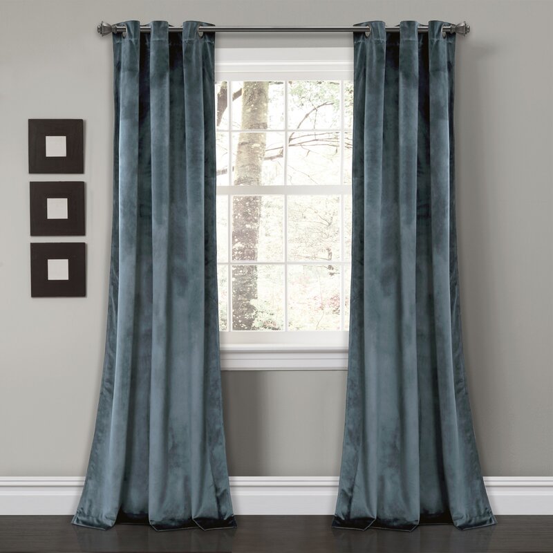 Belknap Velvet Solid Color Room Darkening Thermal Curtain Panels (Set of 2) 38" x 84