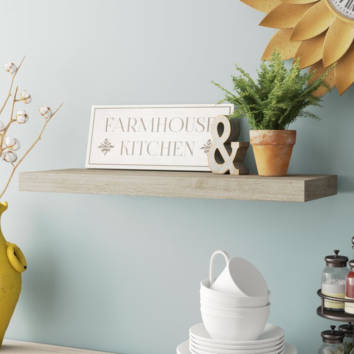 Bellapais Bracketless Wall Shelf, Driftwood - 1.5" x 24" x 8" (#K5376)