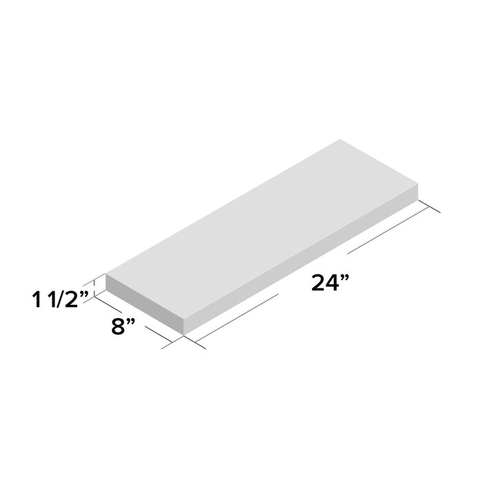 Bellapais Bracketless Wall Shelf, Driftwood - 1.5" x 24" x 8" (#K5376)