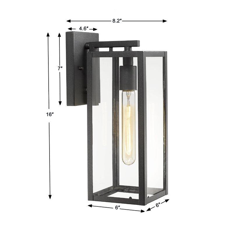 Bellefield Black 15'' H Outdoor Wall Lantern VB158
