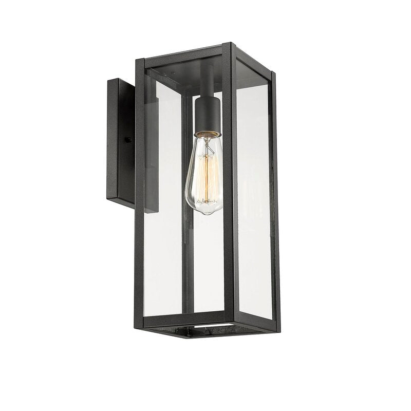 Bellefield Black 15'' H Outdoor Wall Lantern, (Set of 4)