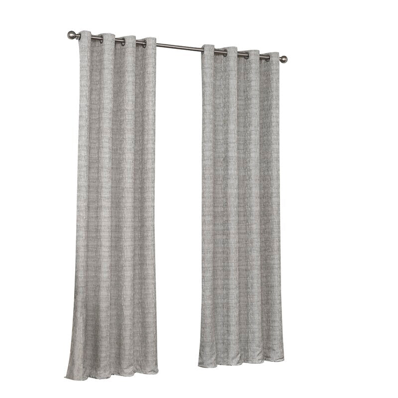 Bellefontaine Striped Blackout Thermal Grommet Single Curtain Panel, 52"W x 63"L, (Set of 2)
