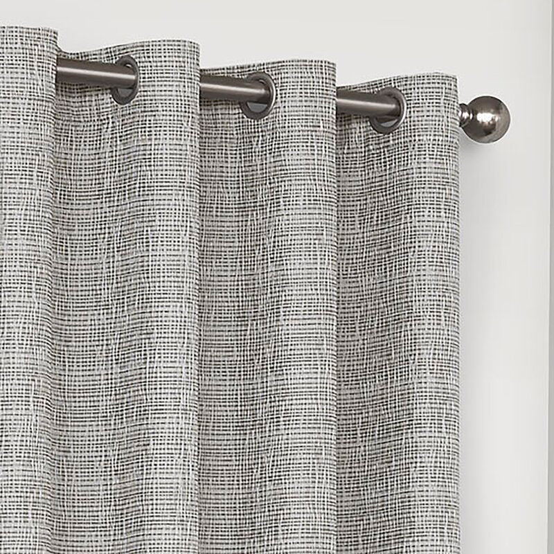 Bellefontaine Striped Blackout Thermal Grommet Single Curtain Panel, 52"W x 63"L, (Set of 2)
